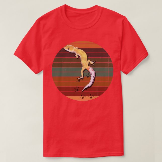 Cute Lizard Reptile Leopard Gecko med Tracks Clim T Shirt (Design framsida)