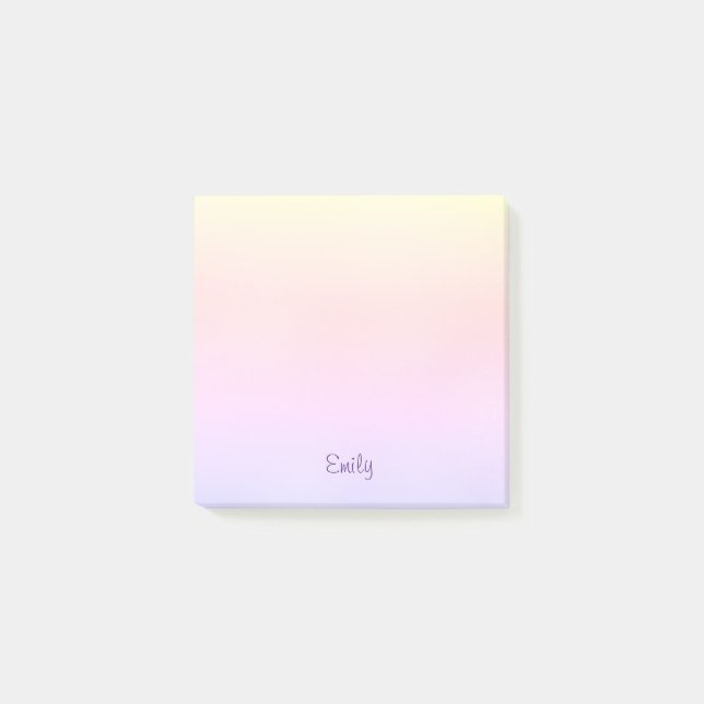 Cute Ljus rosa, estetisk regnbåge 3x3-Anpassningsb Post-it Block (Framsida)
