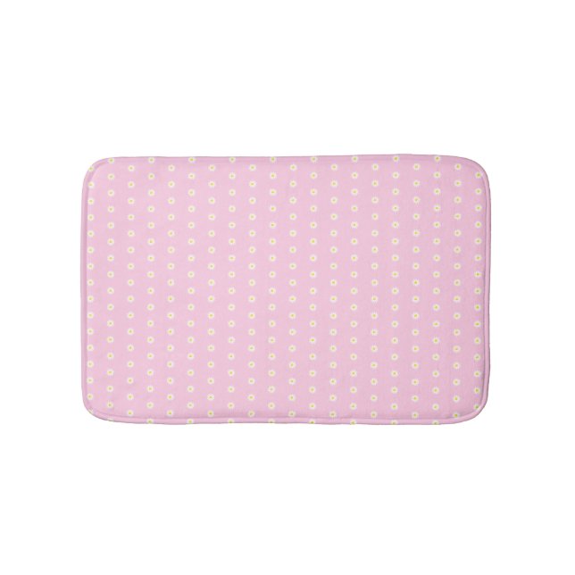 Cute ljus rosa gult, vit daisy, mönster badrumsmatta (Framsidan)