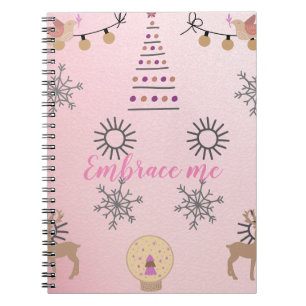 Cute Ljus rosa jul, estetiskt Anteckningsbok