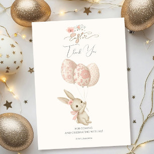 Cute Ljusa rosa Baby Bunny Påsk Tack Kort