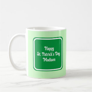 Cute Ljust grönt Lycklig-St patricks day-kaffe, Mu Kaffemugg