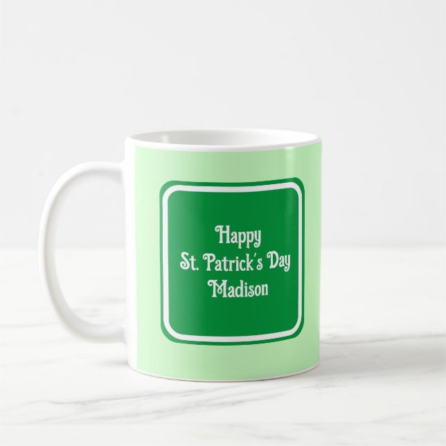 Cute Ljust grönt Lycklig-St patricks day-kaffe, Mu Kaffemugg (Vänster)