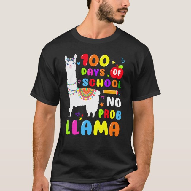 Cute Llama 100 dagar utan prob 100 dagar med Adu T Shirt (Framsida)