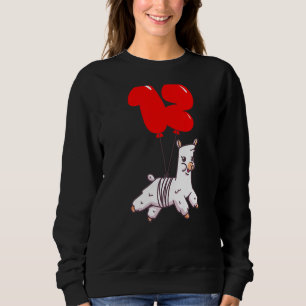 Cute Llama 12:e Birthday Kids Balloon Party T Shirt