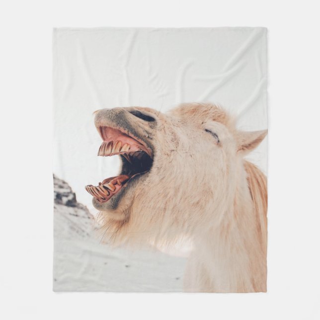 CUTE LLAMA ALPACA LAUGHING FLEECEFILT (Framsidan)