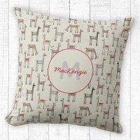 Cute Llama Alpaca Monogram Namn