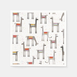 Cute Llama Alpaca Pappersservett