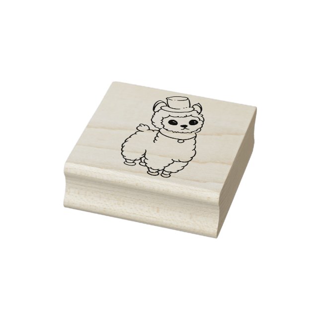 Cute Llama/Alpaca Rubber Frimärke Stämpel (Stämpel)