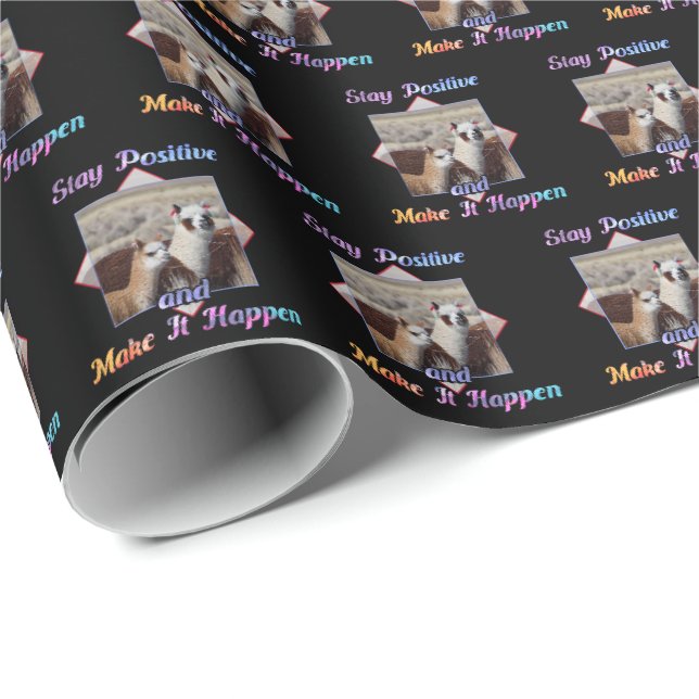 Cute Llama Älskare behåller sin Pappra slagsida Presentpapper (Rullad Hörn)