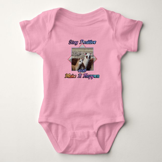 Cute Llama Älskare förblir positivt T Shirt (Framsida)