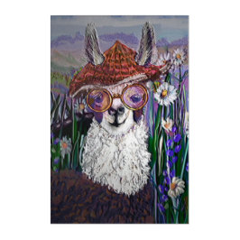 ... Cute Llama Art with Glass. och konst
