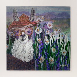 ... Cute Llama Art with Glass. och konst Pussel