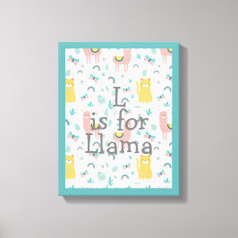 Cute Llama Baby Nursery Decor Canvastryck