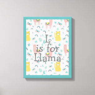Cute Llama Baby Nursery Decor Canvastryck