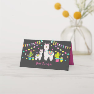 Cute Llama Baby Shower Cactus Fiesta Party Decor Placeringskort