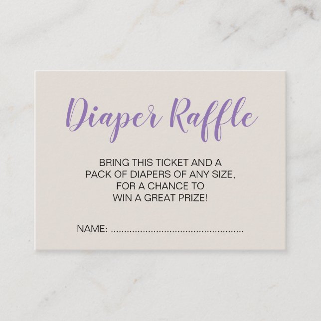 Cute Llama Baby Shower Diaper Raffle Biljett Card (Framsida)