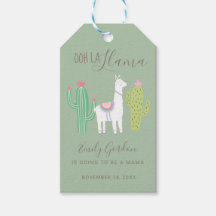 Cute Llama Baby Shower Succulents grönt
