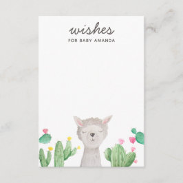 Cute Llama Baby Shower Wishes | Alpaca Activity Tilläggskort