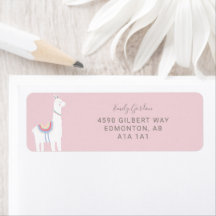 Cute Llama babyduschflicka rosa och brunt