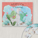 Cute Llama Bild - Llamazing Kids Personlig Pussel<br><div class="desc">Personlig ungar pussel med söt lama bild. Mallen är utformad så att du kan lägga till barnets namn, så texten lyder "[namn] är häpnadsväckande!". Pussen har en vattenfärgad illustration av ett vidsträckt, vitt lampa i en kaktus trädgård. Hon bär en rosa blomma i sitt hår, i sina tasslar och i...</div>