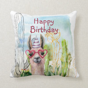 Cute Llama Birthday Kudde