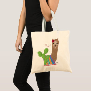 Cute Llama Blommigt Sydamerika Peru No Prob Llama Tygkasse
