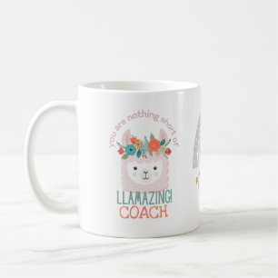 CUTE LLAMA Du är Fantastisk COACH CAPTAIN TEAMMATE Kaffemugg
