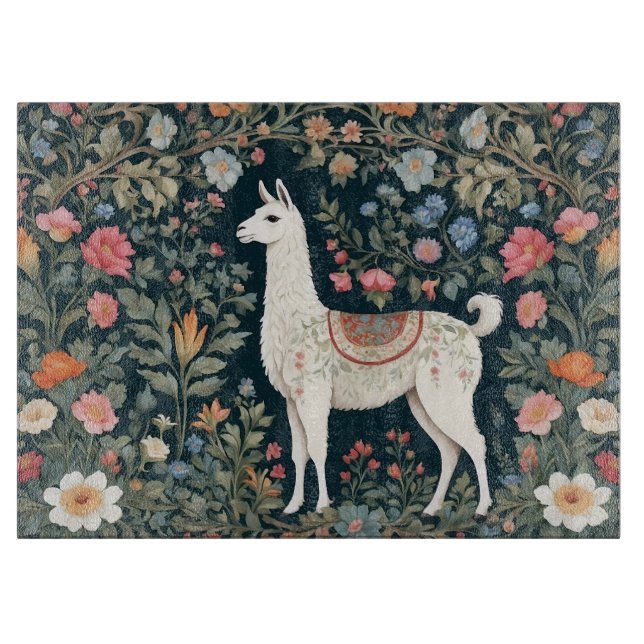 Cute Llama Elegant Blommigt (Framsidan)
