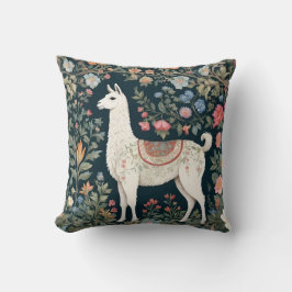 Cute Llama Elegant Blommigt Kudde