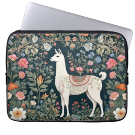 Cute Llama Elegant Blommigt Laptop Fodral