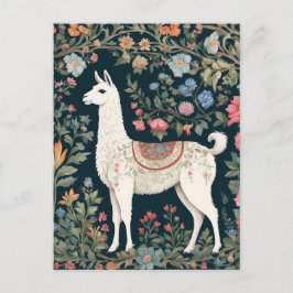 Cute Llama Elegant Blommigt Vykort