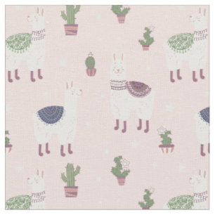 Cute Llama Fabric Tyg