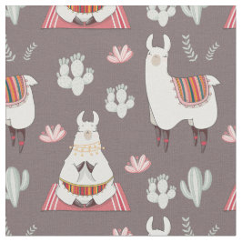 Cute Llama Fabric Tyg