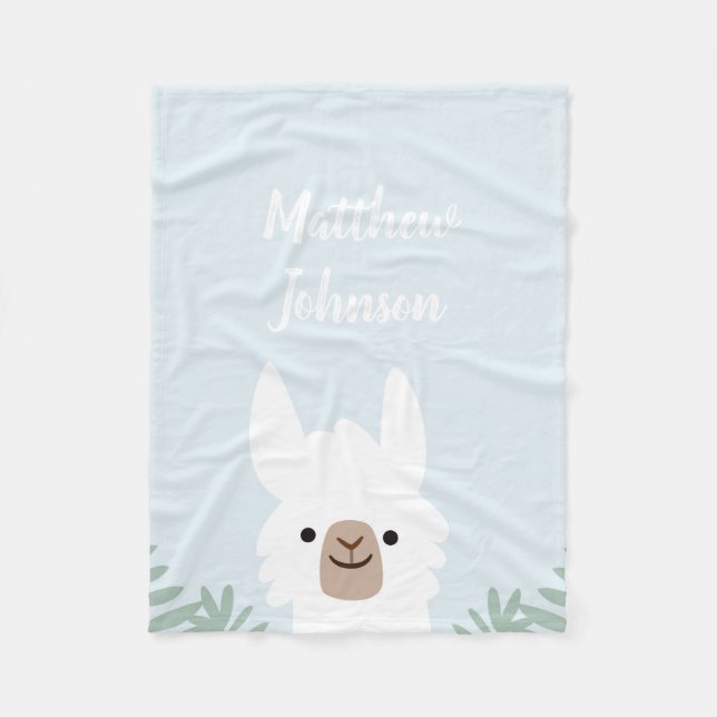 Cute Llama Fleece Blanket (Framsidan)