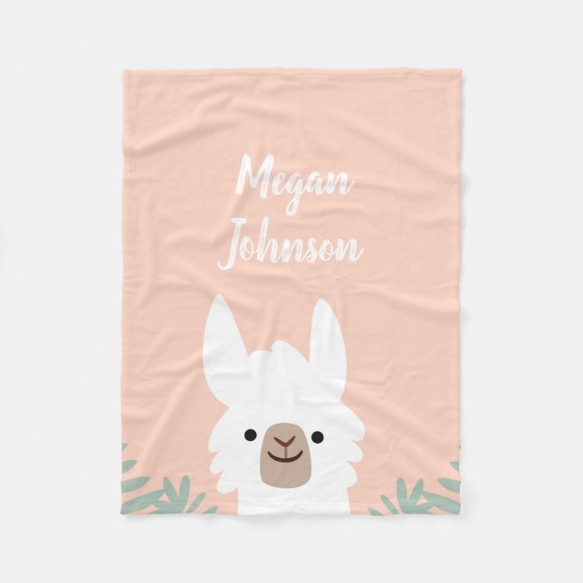 Cute Llama Fleece Blanket (Framsidan)