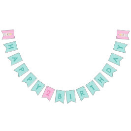 Cute Llama födelsedagsfest buntbanderoll Vimplar