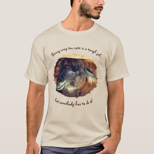 Cute Llama för kute humant T Shirt (Framsida)