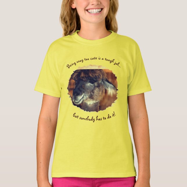 Cute Llama för kute humant T Shirt (Framsida)