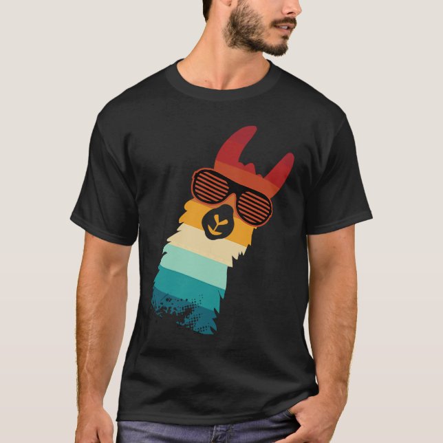 cute llama for llama and alpaca  retro t shirt (Framsida)
