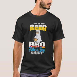 Cute Llama Funny Bbq Grilling Beer Älskare Pappor T Shirt