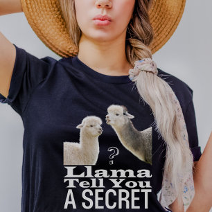 Cute Llama Funny Pun Jokes Memes Black T Shirt