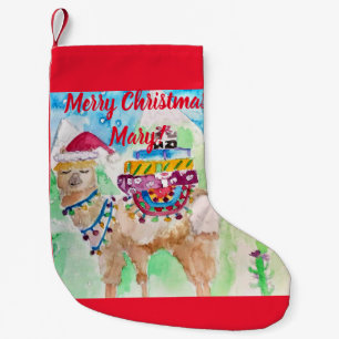 Cute Llama God jul Girls Barn Stocking Liten Julstrumpa