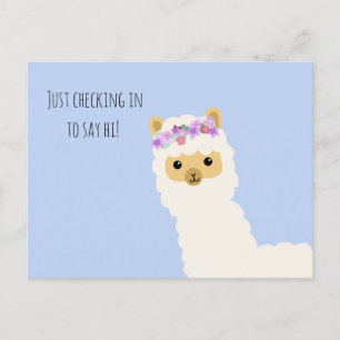 Cute Llama-hälsningskort Vykort