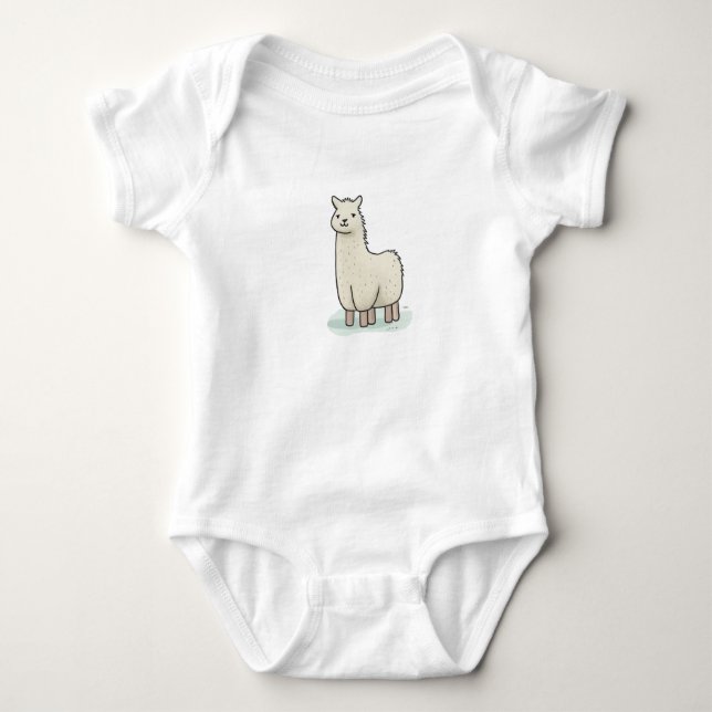 Cute Llama Illustration - Lugn Llama - Adworthy oc T Shirt (Framsida)