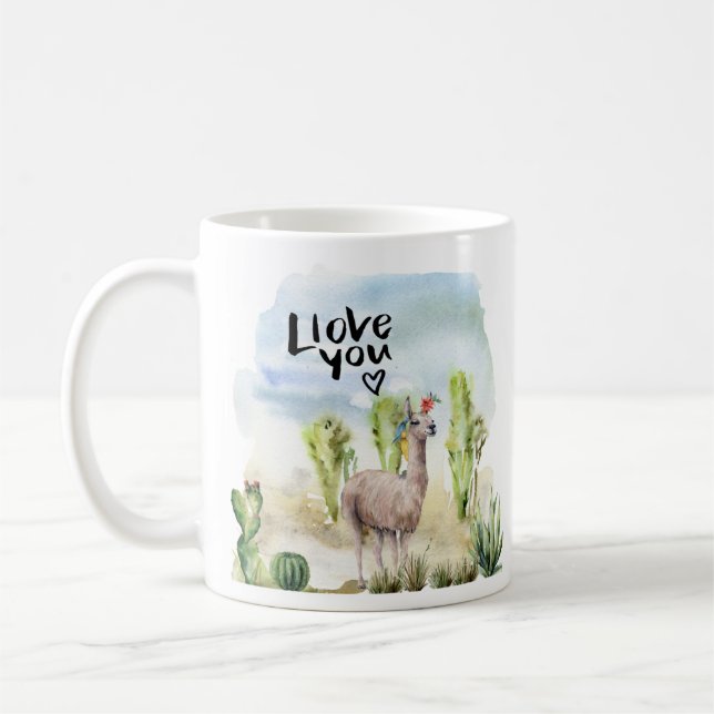 Cute Llama Kaffemugg (Vänster)
