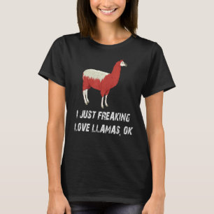 Cute Llama Kärlek Llama I Freaking Kärlek Llamas T Shirt