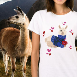 Cute Llama Kärlek T Shirt