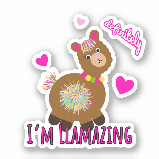 Cute llama klistermärken (Framsida)