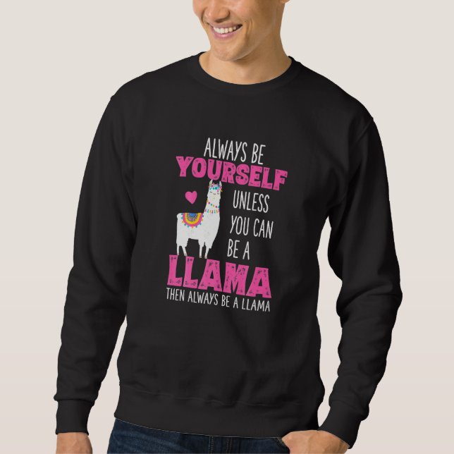 Cute Llama Llamas Girls Kvinnor Lång Ärmad Tröja (Framsida)